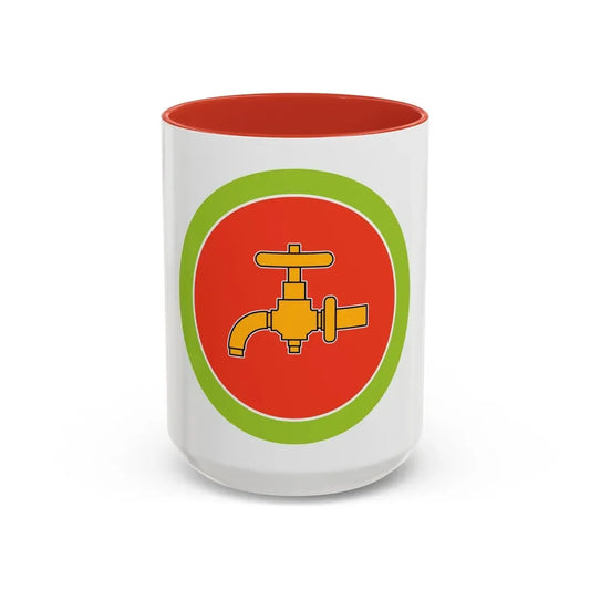 Plumbing (Boy Scout Merit Badge) Accent Coffee Mug 15oz Red - Go Mug Yourself