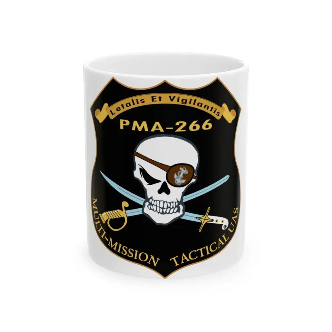 PMA 266 NAVAIR Multi Mission Tactical Unmanned Aerial Systems UAS (U.S. Navy) White Coffee Mug - Go Mug Yourself