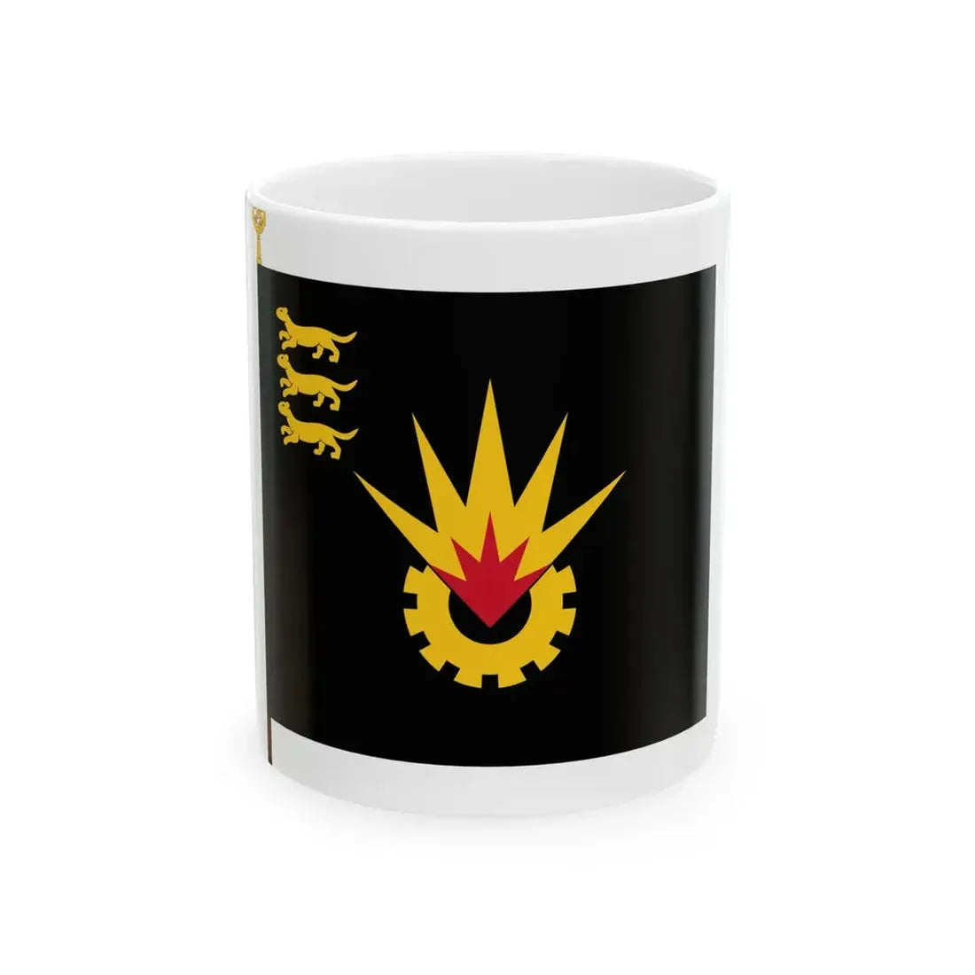 Pohjan pioneeripataljoonan lippu (Finland) White Coffee Mug 11oz - Go Mug Yourself
