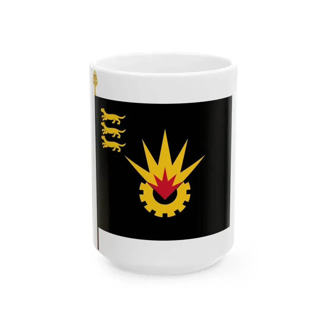 Pohjan pioneeripataljoonan lippu (Finland) White Coffee Mug 15oz - Go Mug Yourself