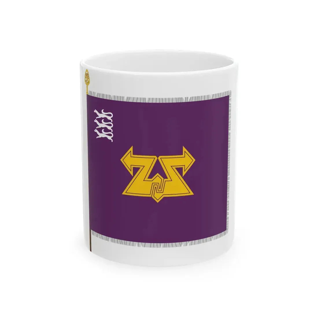 Pohjois-Suomen viestipataljoonan lippu (Finland) White Coffee Mug 11oz - Go Mug Yourself