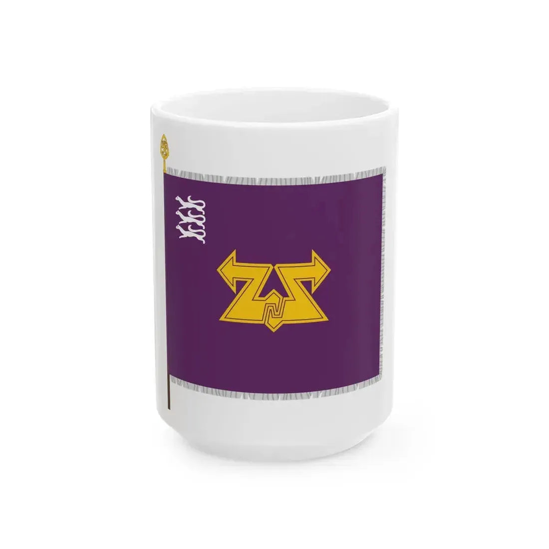 Pohjois-Suomen viestipataljoonan lippu (Finland) White Coffee Mug 15oz - Go Mug Yourself