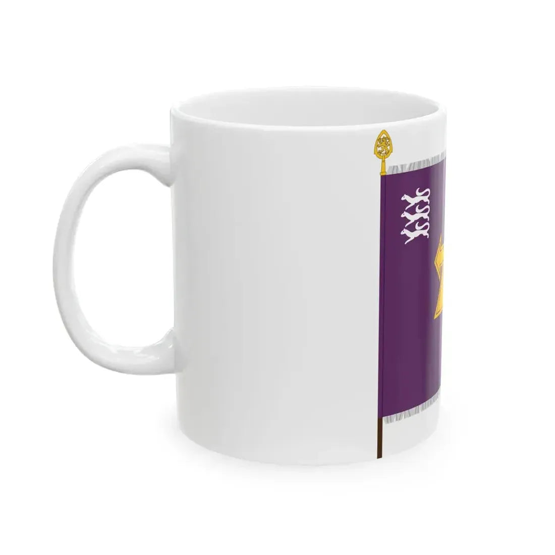 Pohjois-Suomen viestipataljoonan lippu (Finland) White Coffee Mug - Go Mug Yourself