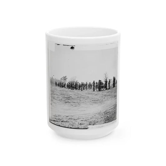Point Of Rocks, Va., Vicinity. Crew Of U.S. Army Gunboat General Foster Ashore With Howitzers (U.S. Civil War) White Coffee Mug 15oz - Go Mug Yourself