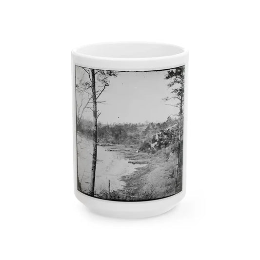Point Of Rocks, Virginia (Vicinity). View Along River (U.S. Civil War) White Coffee Mug 15oz - Go Mug Yourself