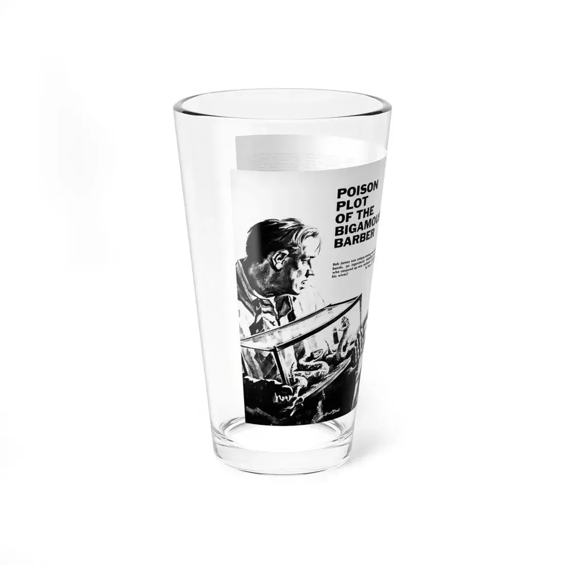 Poison Plot of the Bigamous Barber, Men In Adventure, June 1968 (Magazine Illustration) Pint Glass 16oz - Go Mug Yourself