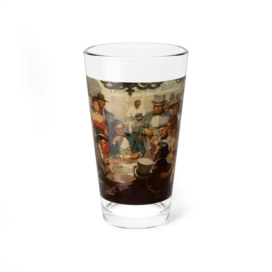 Poker Game, circa 1940 (Magazine Illustration) Pint Glass 16oz 16oz - Go Mug Yourself