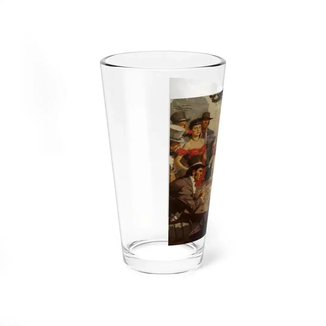 Poker Game, circa 1940 (Magazine Illustration) Pint Glass 16oz - Go Mug Yourself