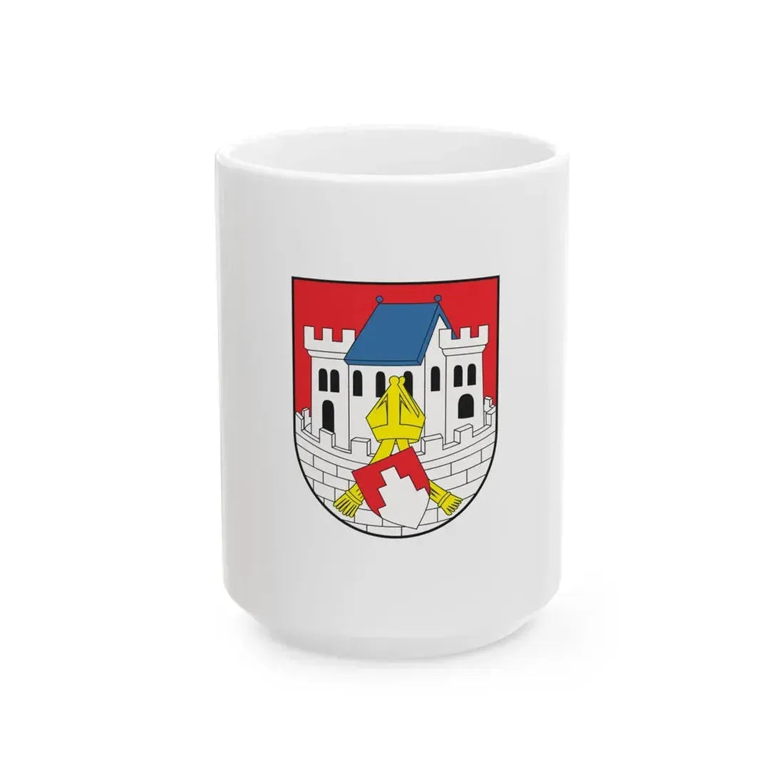 POL Biskupiec flag (Poland) White Coffee Mug 15oz - Go Mug Yourself