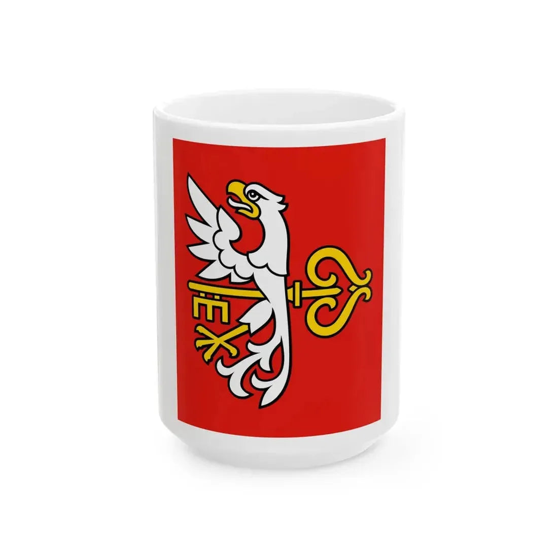 POL Budzyn flag (Poland) White Coffee Mug 15oz - Go Mug Yourself