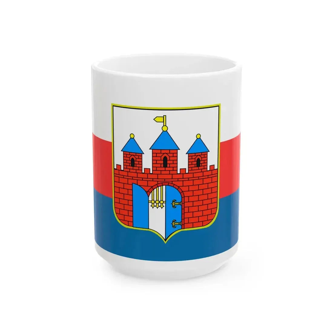 POL Bydgoszcz flag (Poland) White Coffee Mug 15oz - Go Mug Yourself