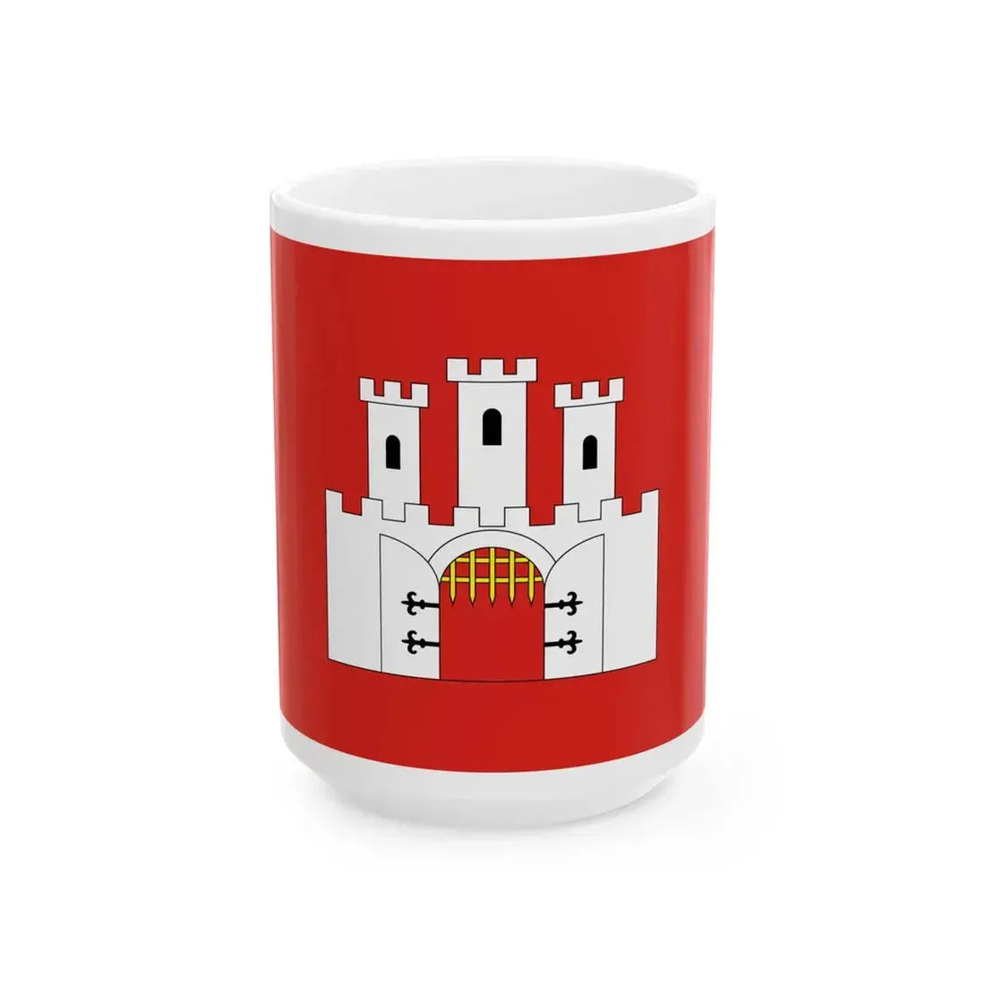 POL Checiny flag (Poland) White Coffee Mug 15oz - Go Mug Yourself