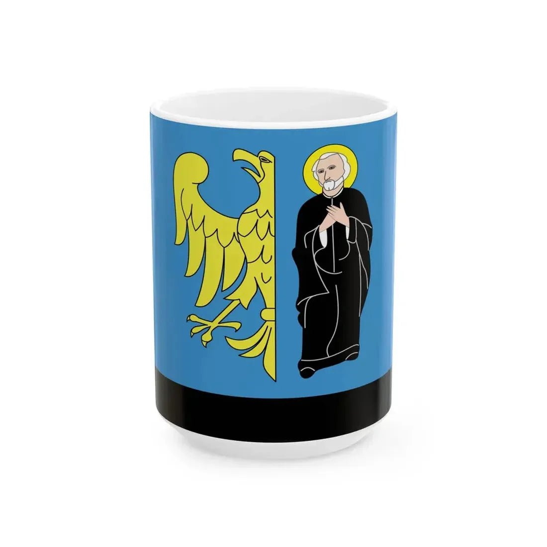 POL Czechowice-Dziedzice flag (Poland) White Coffee Mug 15oz - Go Mug Yourself