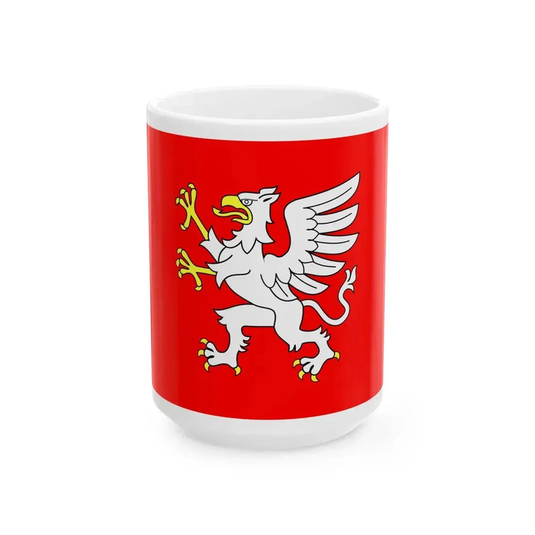 POL Debica flag (Poland) White Coffee Mug 15oz - Go Mug Yourself
