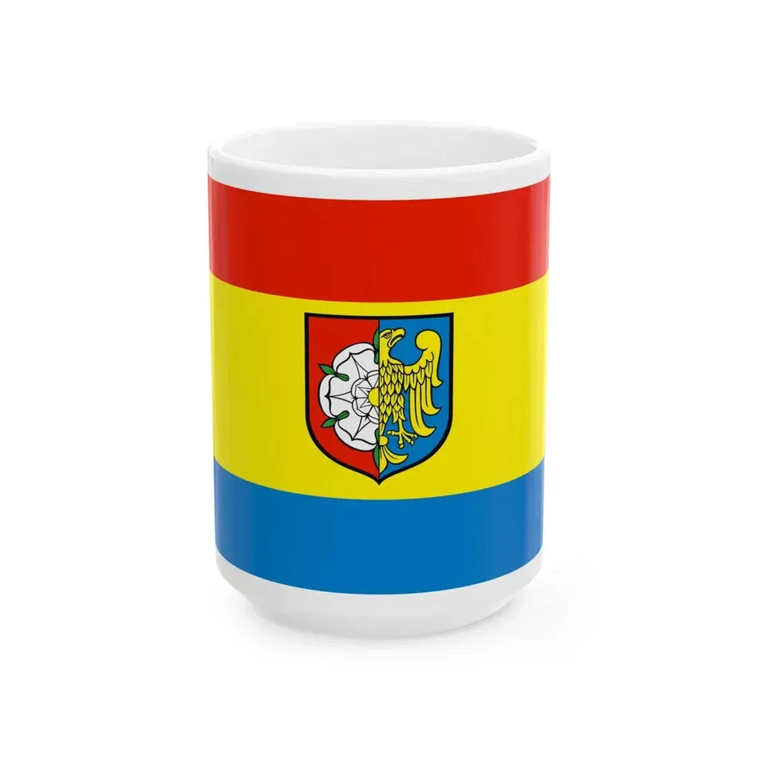 POL Dobrodzien flag (Poland) White Coffee Mug 15oz - Go Mug Yourself