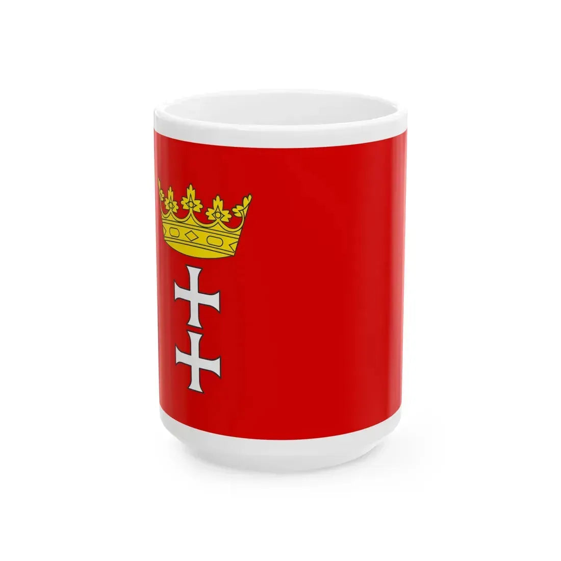 POL Gdansk flag (Poland) White Coffee Mug 15oz - Go Mug Yourself