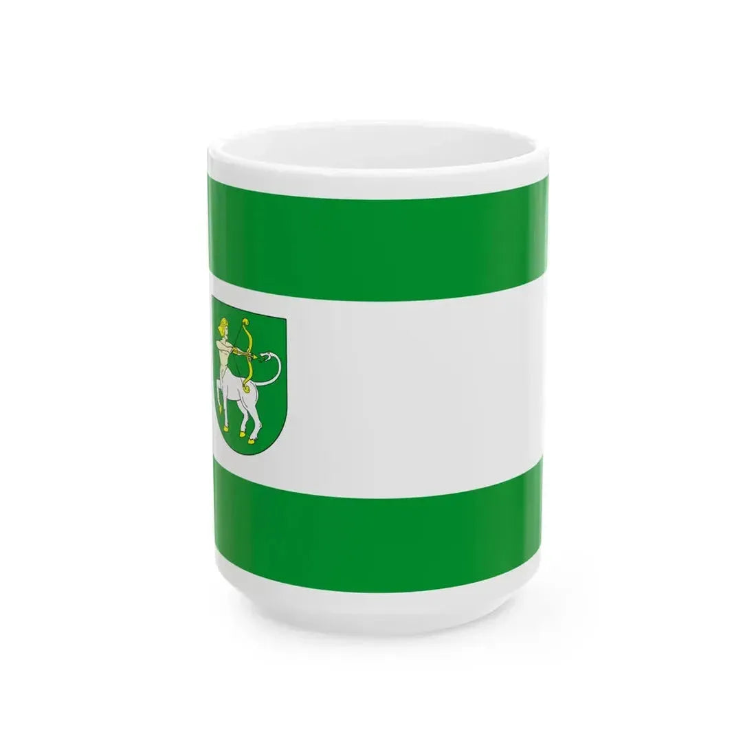 POL gmina Lutomiersk flag (Poland) White Coffee Mug 15oz - Go Mug Yourself