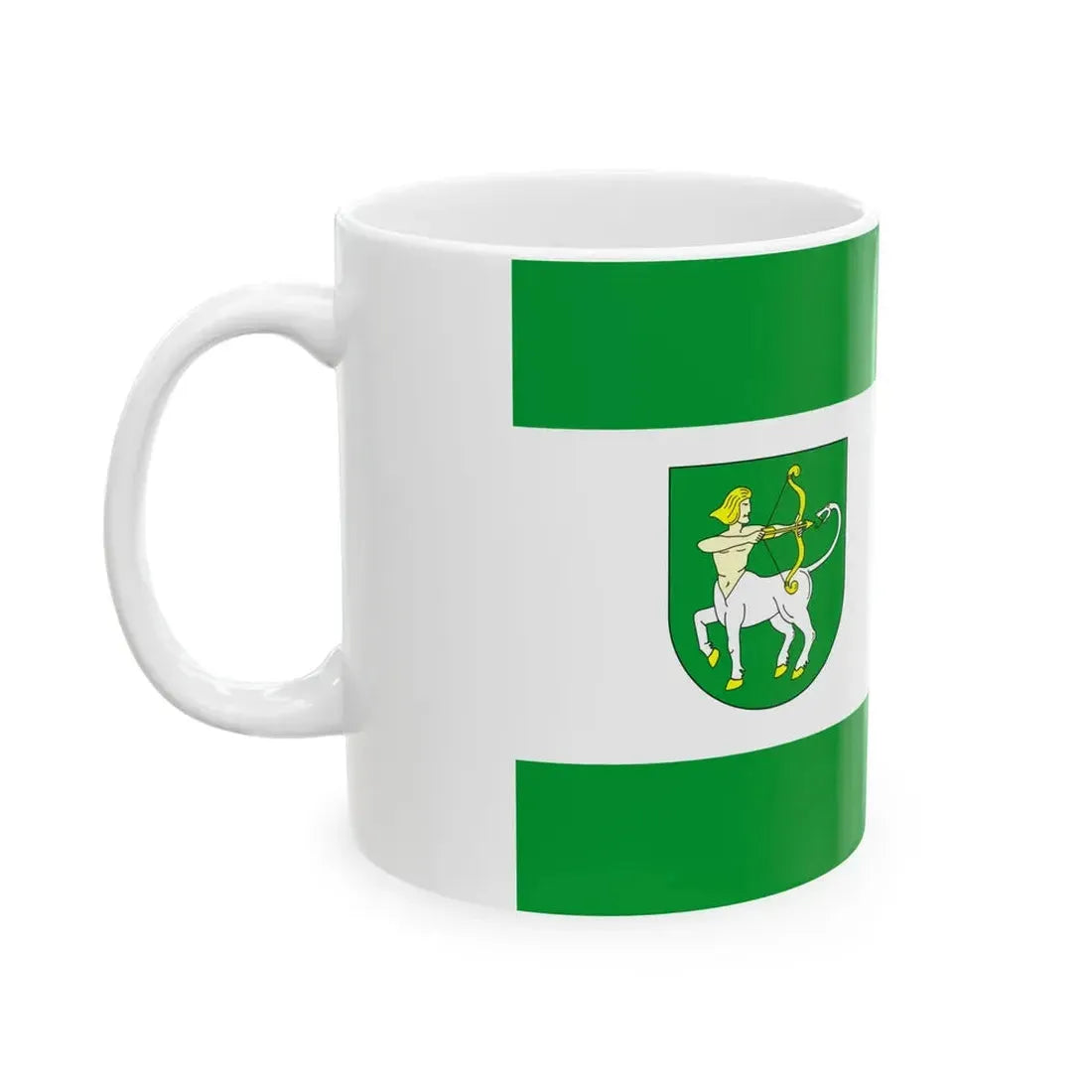 POL gmina Lutomiersk flag (Poland) White Coffee Mug - Go Mug Yourself