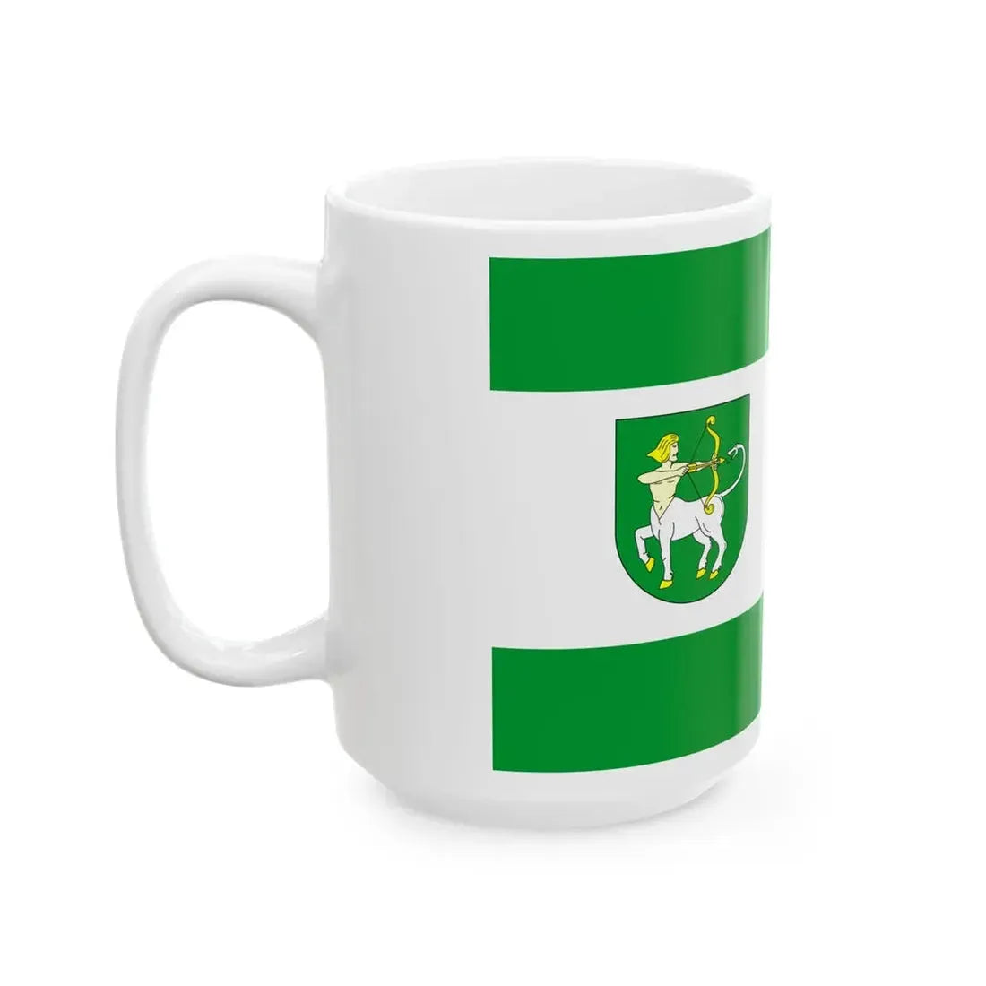 POL gmina Lutomiersk flag (Poland) White Coffee Mug - Go Mug Yourself
