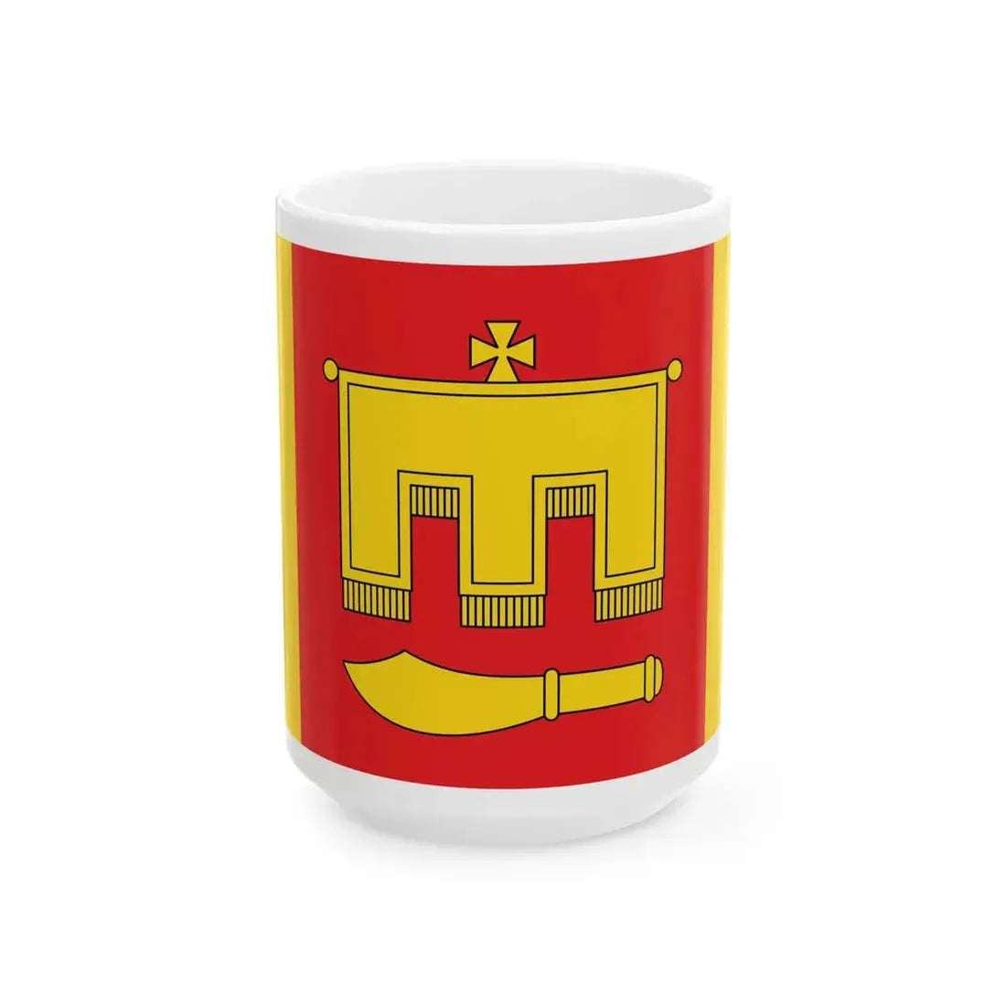 POL gmina Rybno powiat sochaczewski flag (Poland) White Coffee Mug 15oz - Go Mug Yourself