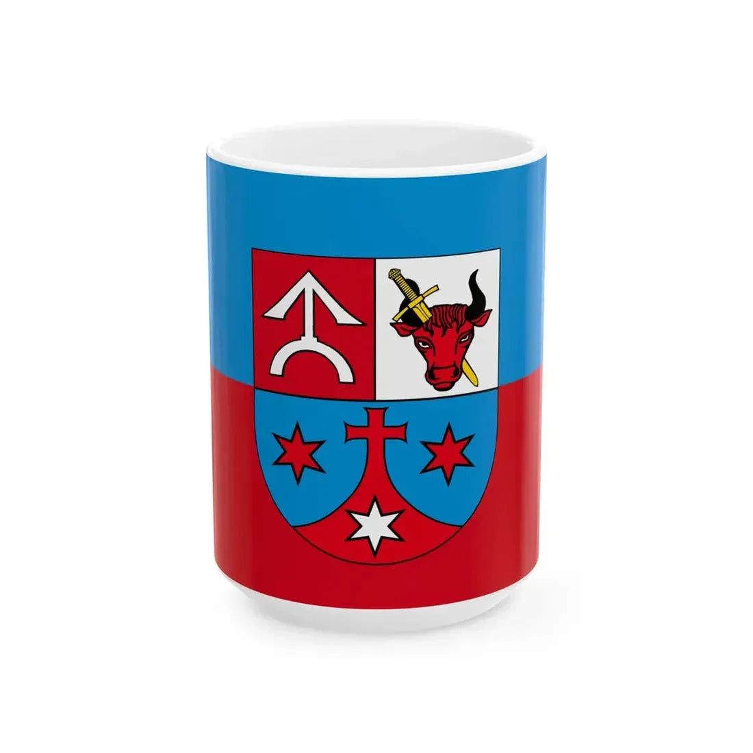 POL gmina Zakrzewo powiat aleksandrowski flag (Poland) White Coffee Mug 15oz - Go Mug Yourself