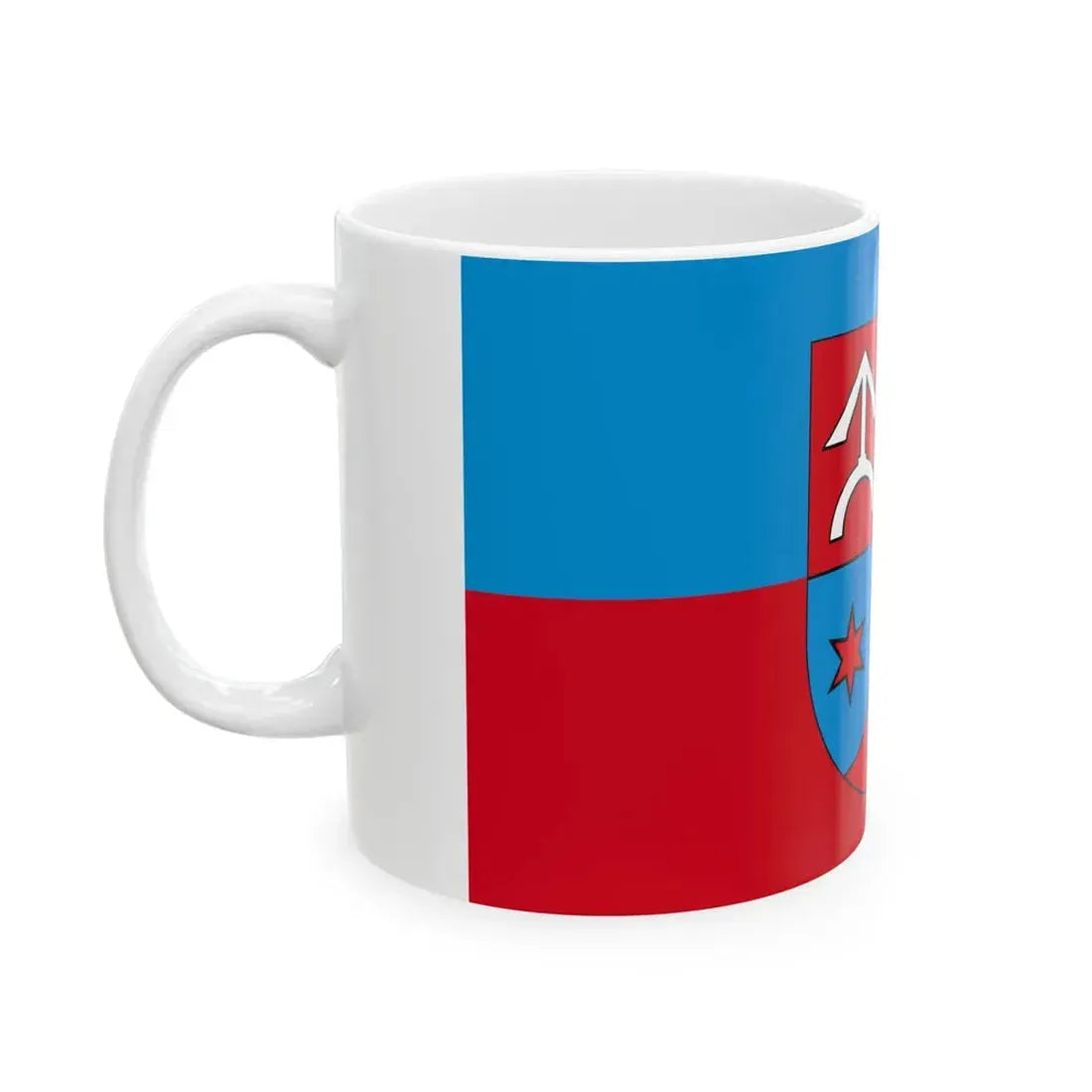 POL gmina Zakrzewo powiat aleksandrowski flag (Poland) White Coffee Mug - Go Mug Yourself
