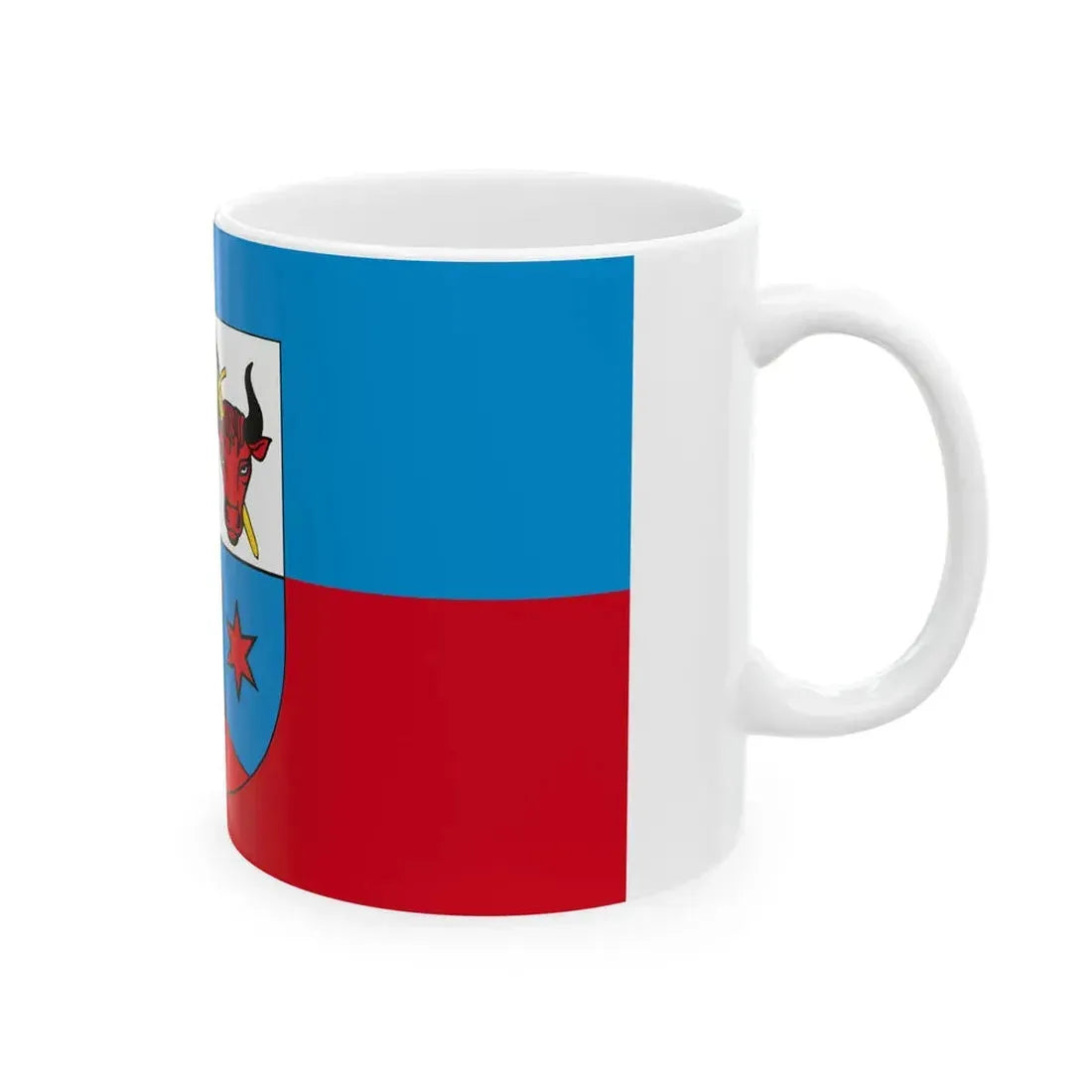 POL gmina Zakrzewo powiat aleksandrowski flag (Poland) White Coffee Mug - Go Mug Yourself