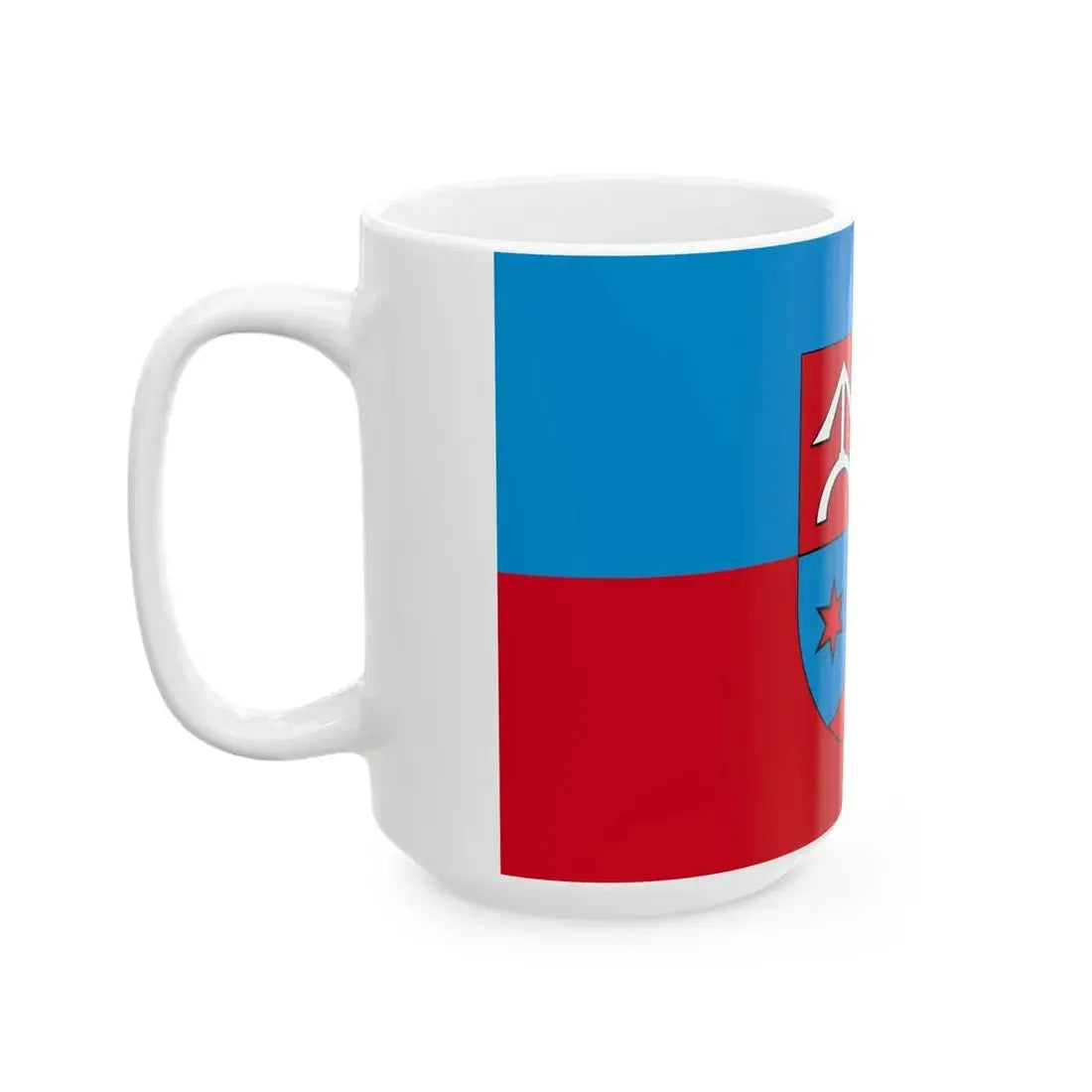 POL gmina Zakrzewo powiat aleksandrowski flag (Poland) White Coffee Mug - Go Mug Yourself