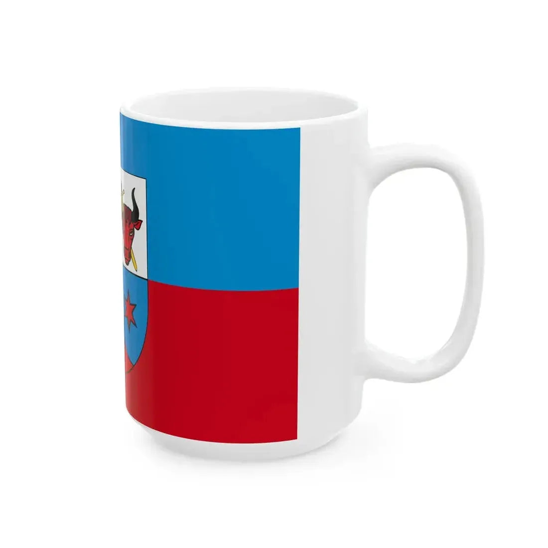 POL gmina Zakrzewo powiat aleksandrowski flag (Poland) White Coffee Mug - Go Mug Yourself
