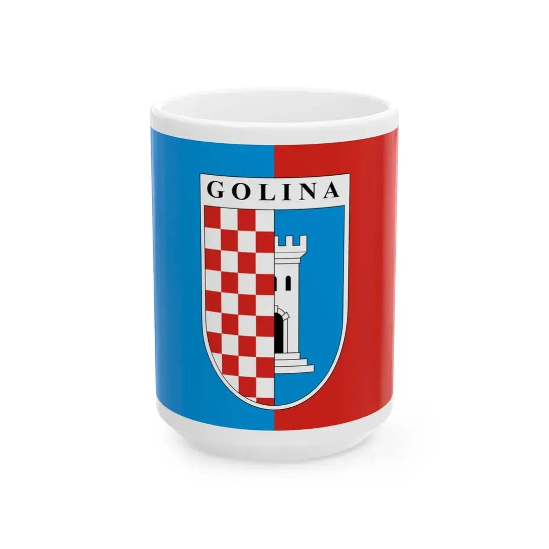 POL Golina flag (Poland) White Coffee Mug 15oz - Go Mug Yourself