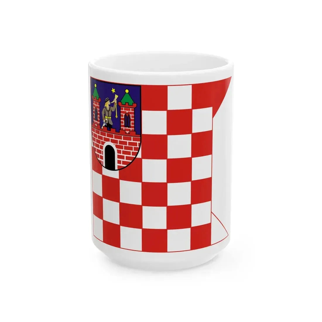 POL Kalisz flag 2004-2018 (Poland) White Coffee Mug 15oz - Go Mug Yourself