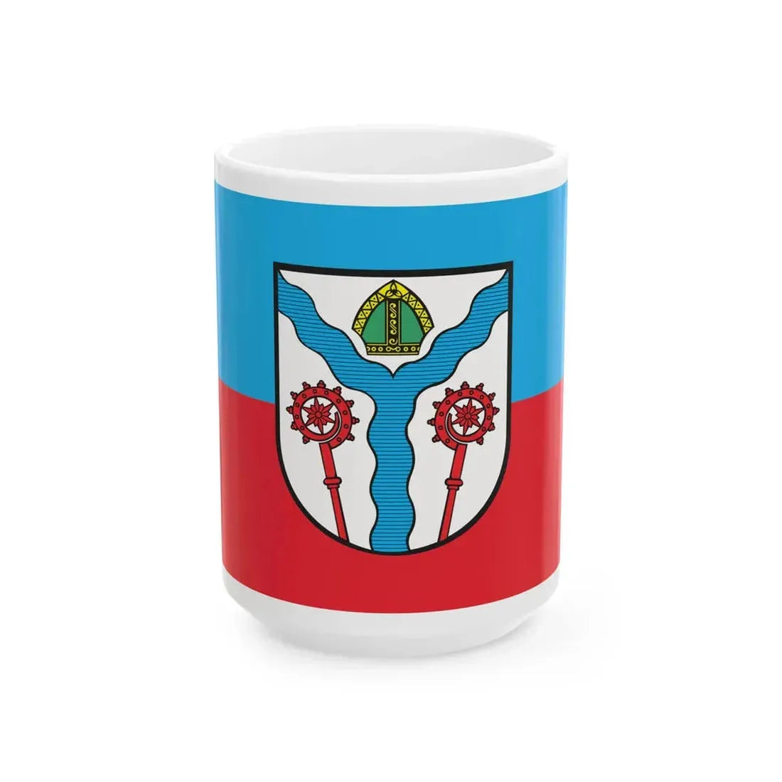 POL Karlino flag (Poland) White Coffee Mug 15oz - Go Mug Yourself