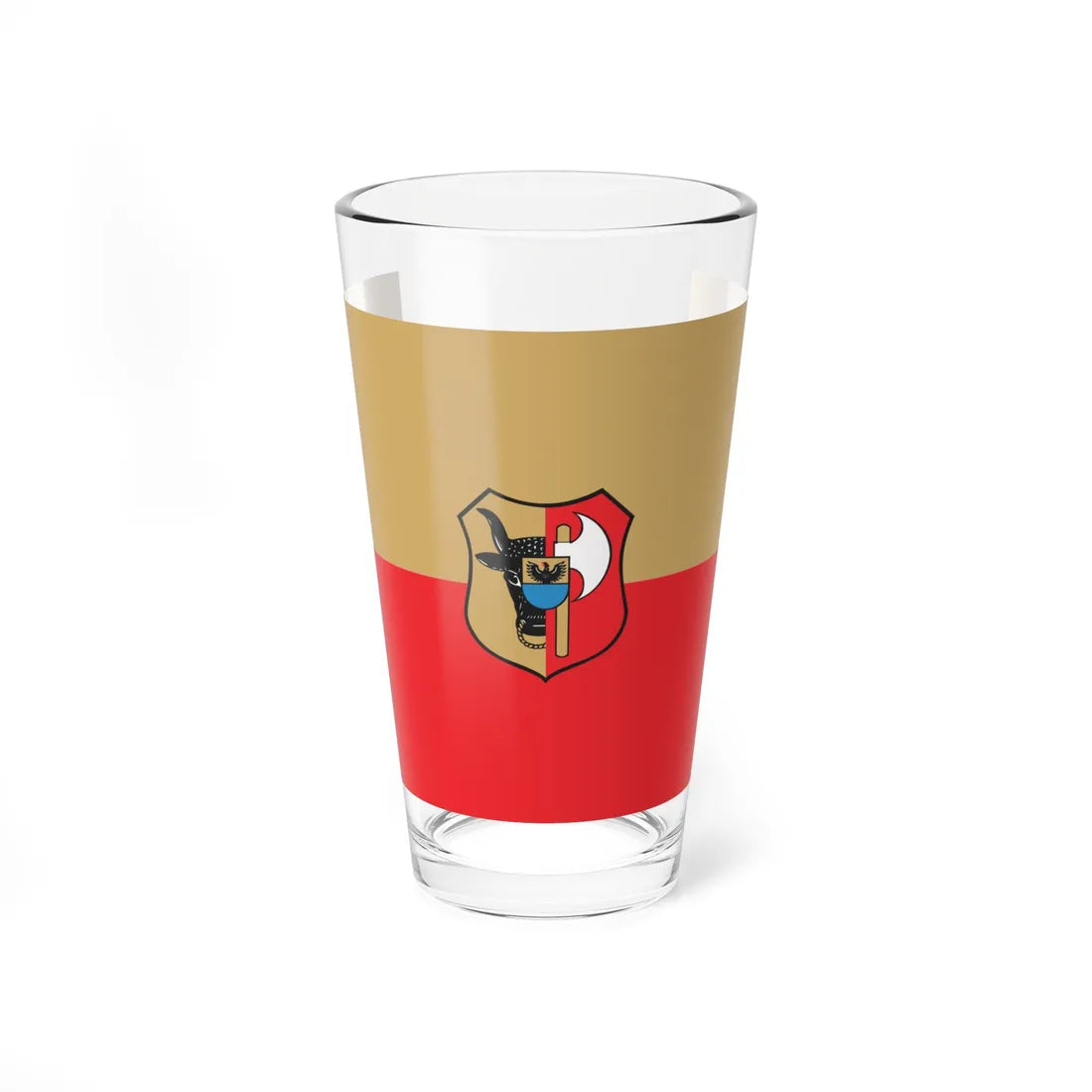 POL Leszno flag with arms (Poland) Pint Glass 16oz 16oz - Go Mug Yourself