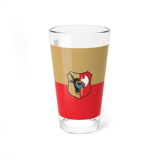 POL Leszno flag with arms (Poland) Pint Glass 16oz 16oz - Go Mug Yourself