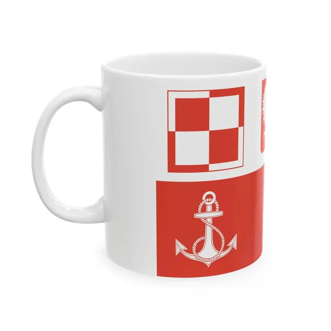 POL navy airfields flag PRL (Poland) White Coffee Mug - Go Mug Yourself