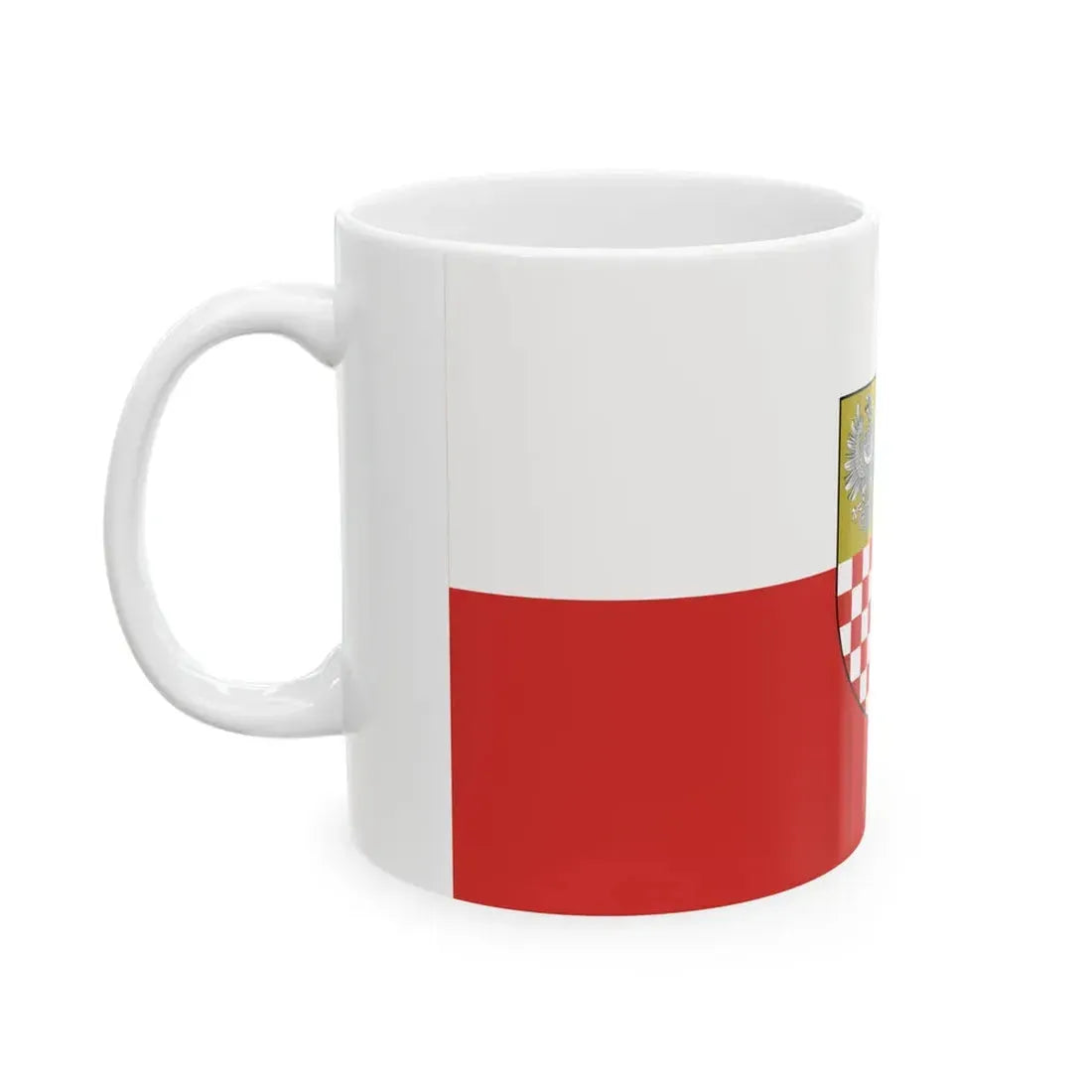 POL powiat brzeski opolski flag (Poland) White Coffee Mug - Go Mug Yourself