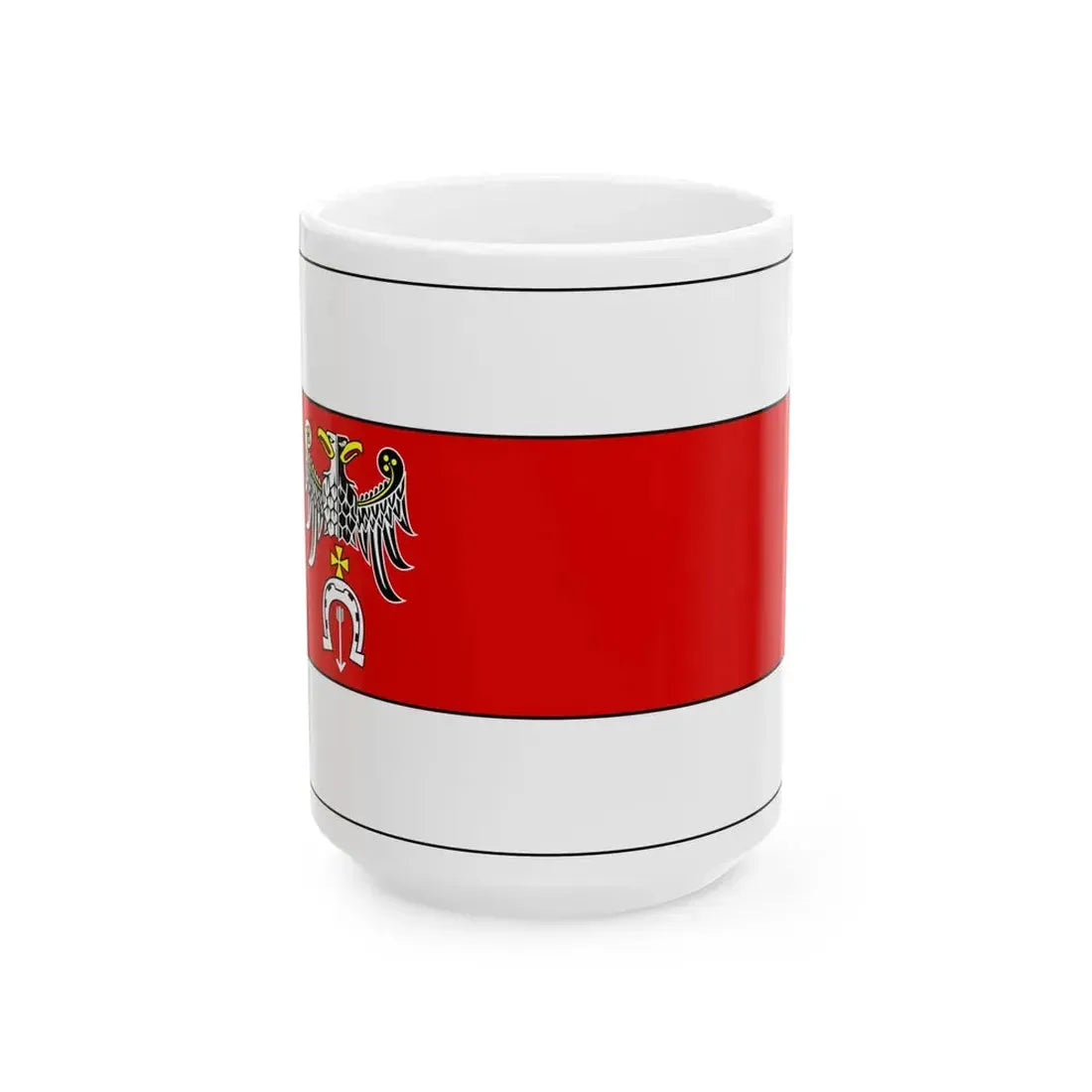 POL powiat brzezinski flag (Poland) White Coffee Mug 15oz - Go Mug Yourself