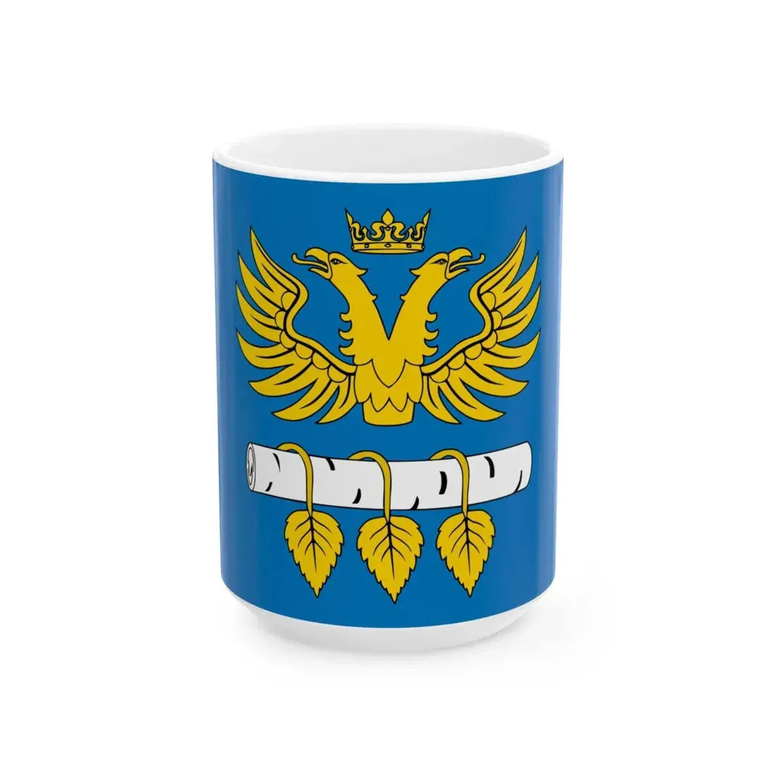 POL powiat brzozowski flag (Poland) White Coffee Mug 15oz - Go Mug Yourself