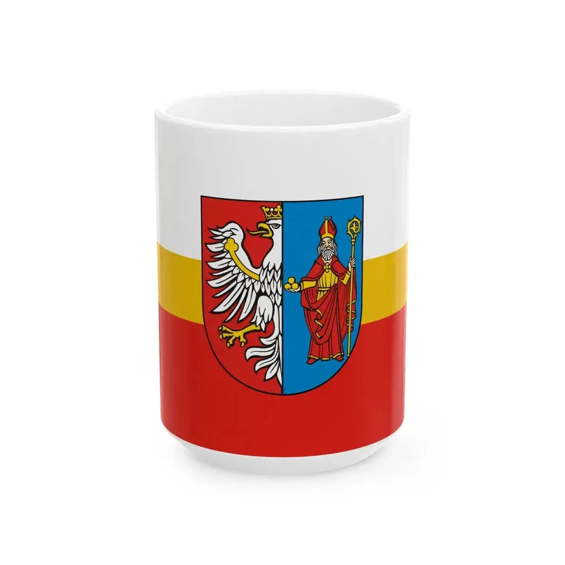 POL powiat chrzanowski flag (Poland) White Coffee Mug 15oz - Go Mug Yourself
