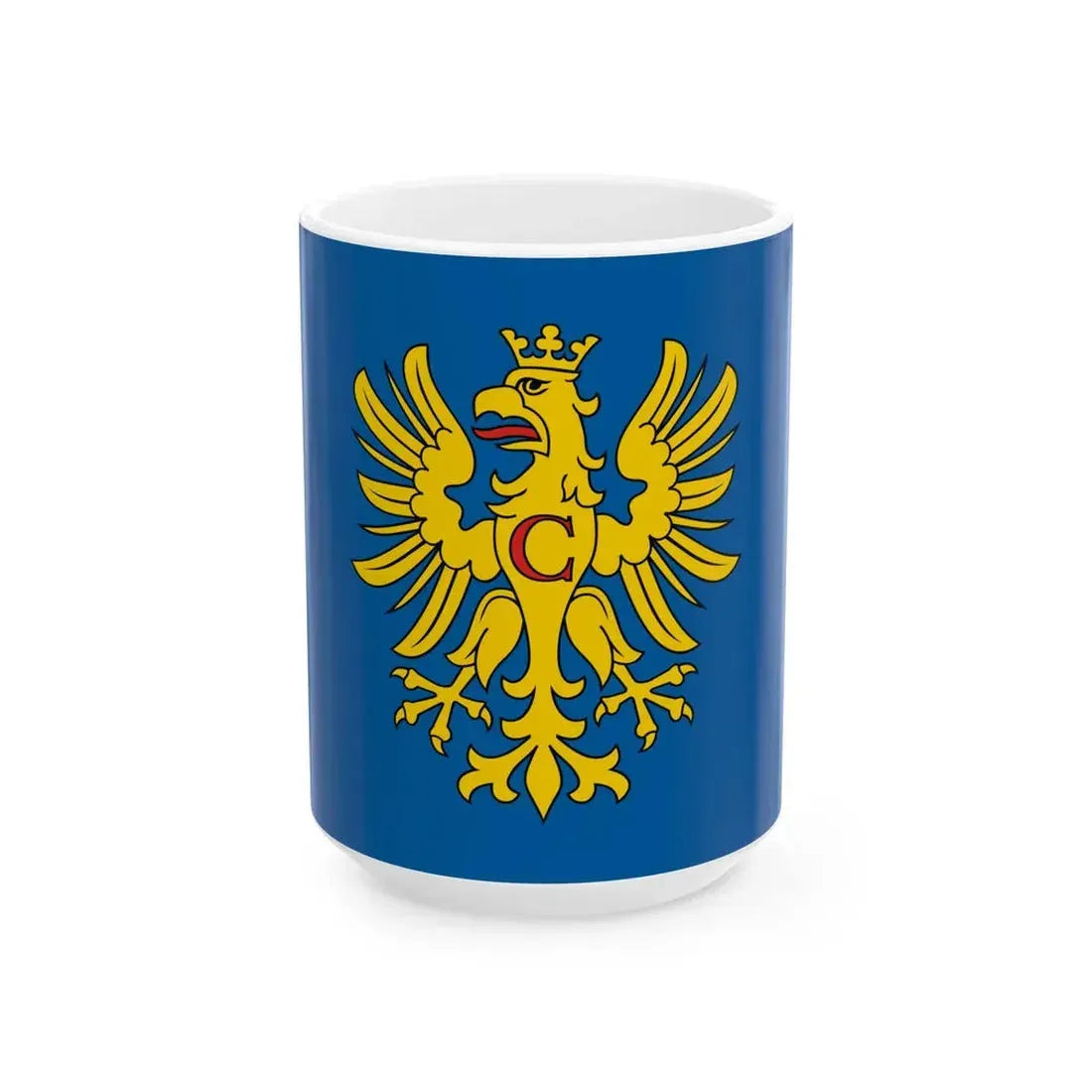POL powiat cieszynski flag (Poland) White Coffee Mug 15oz - Go Mug Yourself