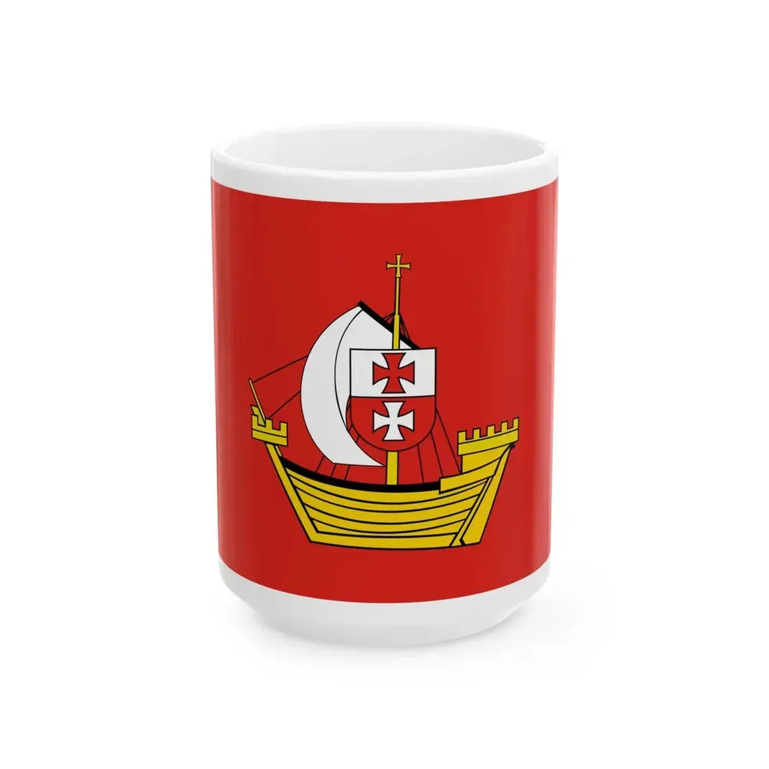 POL powiat elblaski flag (Poland) White Coffee Mug 15oz - Go Mug Yourself