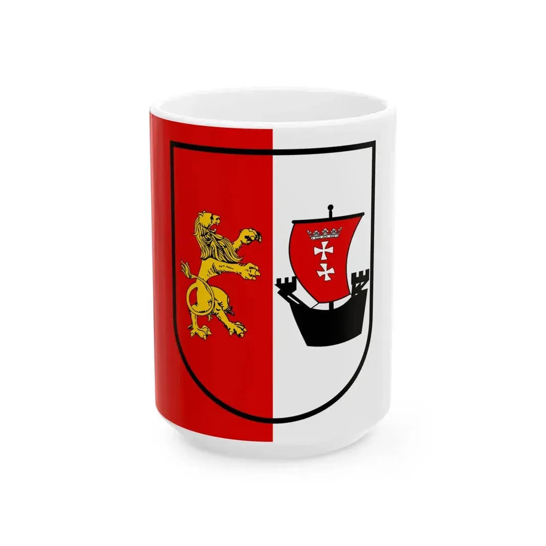 POL powiat gdanski flag (Poland) White Coffee Mug 15oz - Go Mug Yourself