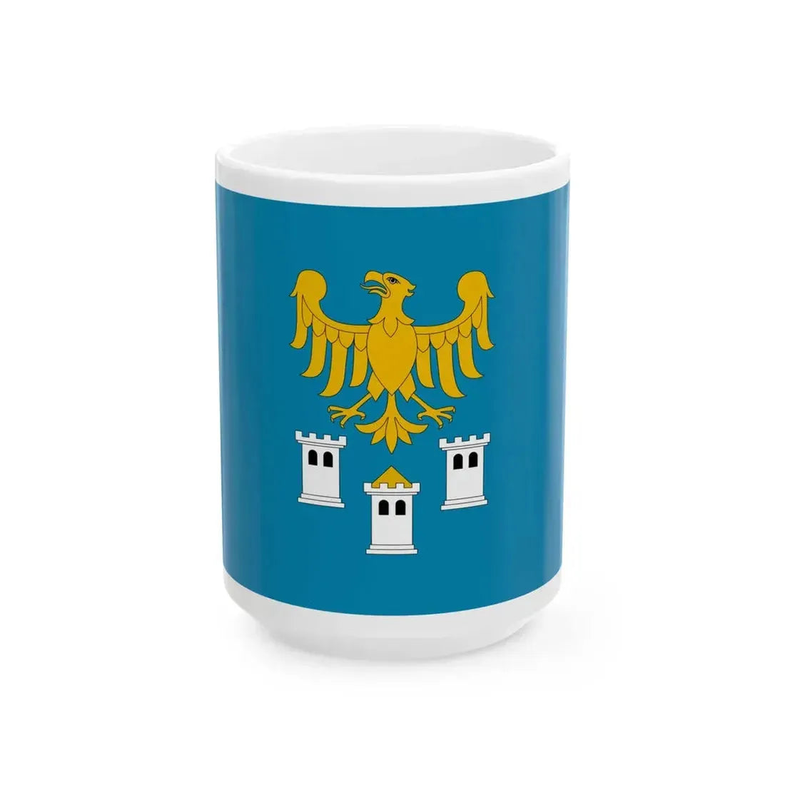 POL powiat gliwicki flag (Poland) White Coffee Mug 15oz - Go Mug Yourself