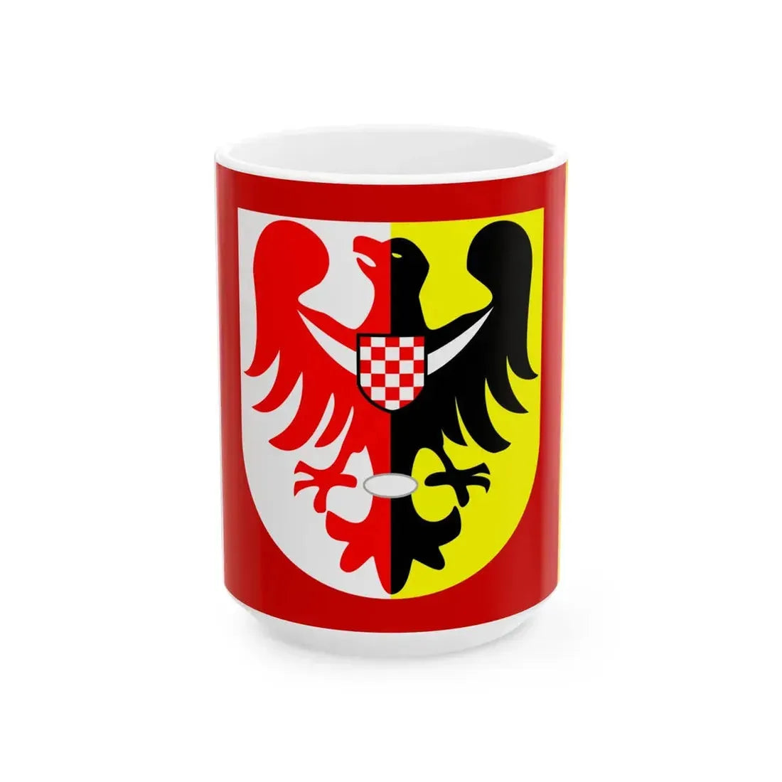 POL powiat jaworski flag (Poland) White Coffee Mug 15oz - Go Mug Yourself