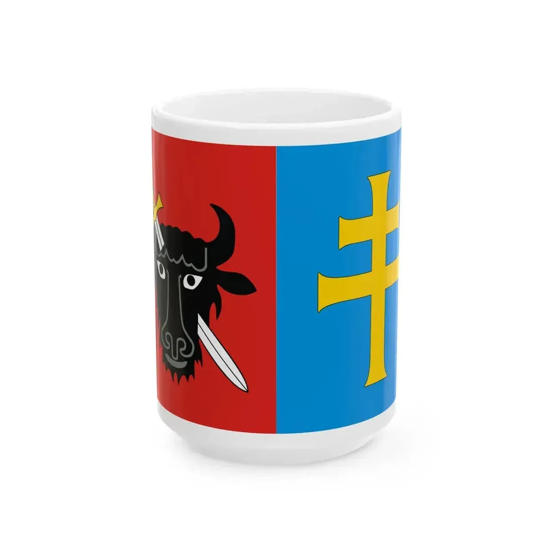 POL powiat kazimierski flag 1 (Poland) White Coffee Mug 15oz - Go Mug Yourself