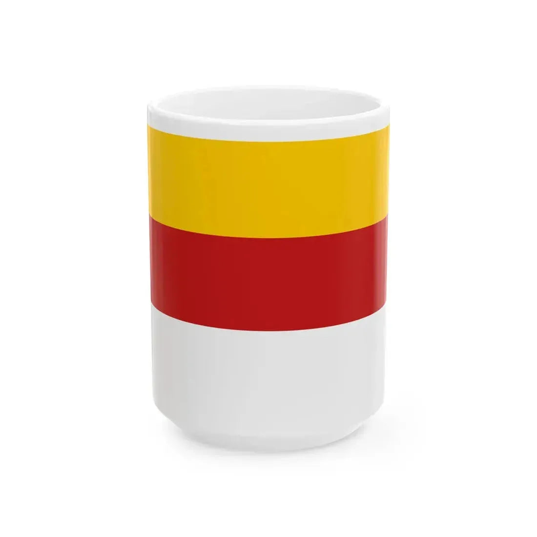 POL powiat kluczborski flag bez herbu (Poland) White Coffee Mug 15oz - Go Mug Yourself