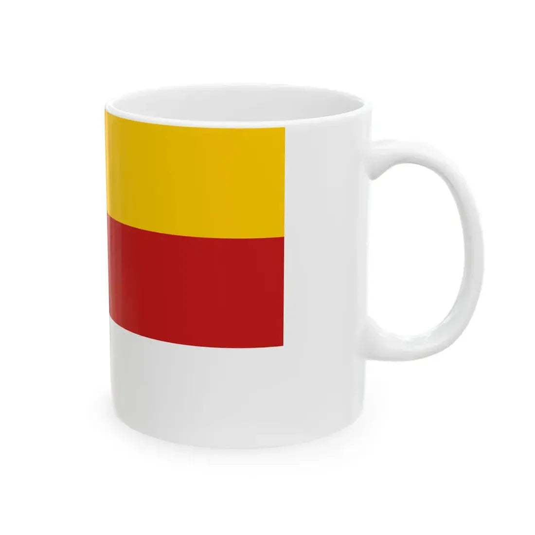 POL powiat kluczborski flag bez herbu (Poland) White Coffee Mug - Go Mug Yourself