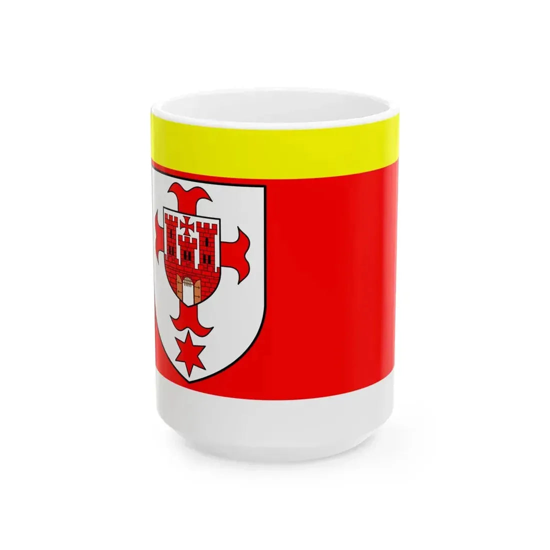 POL powiat kluczborski flag (Poland) White Coffee Mug 15oz - Go Mug Yourself