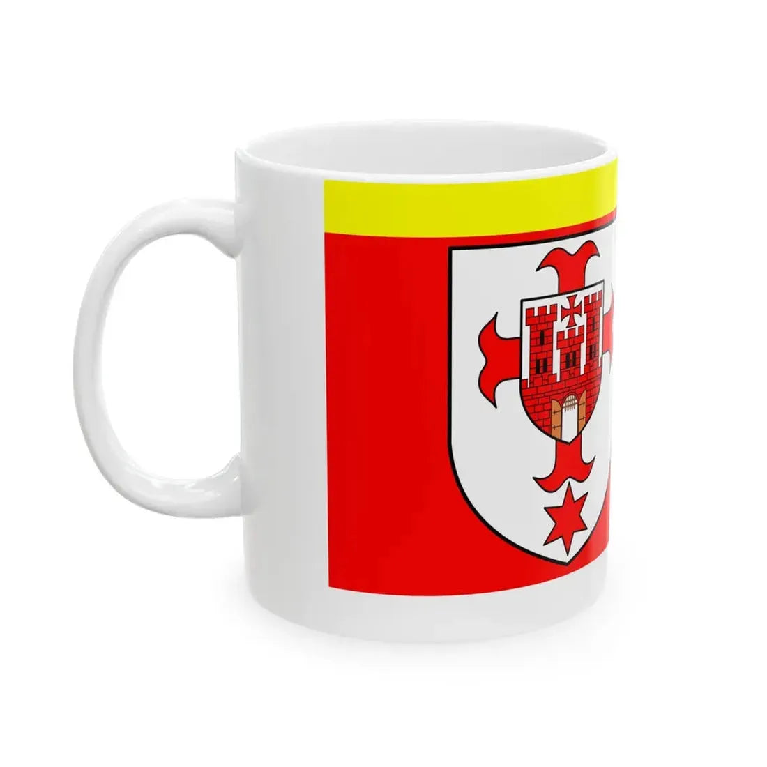 POL powiat kluczborski flag (Poland) White Coffee Mug - Go Mug Yourself