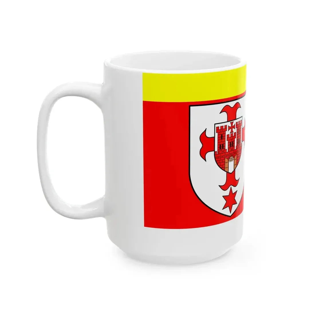 POL powiat kluczborski flag (Poland) White Coffee Mug - Go Mug Yourself